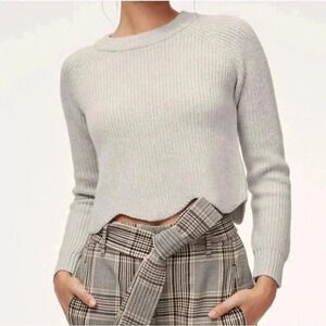 Aritzia Wilfred Sardou Cropped Scalloped Hem Merino Wool Sweater - Women’s Small